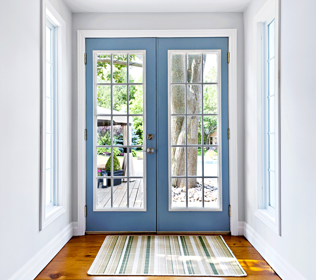 Blue french doors looking outside french patio doors oahu hi 